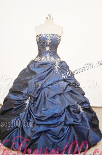 Lace Up Back Sweet 15 Dresses with Appliques and Pick-ups